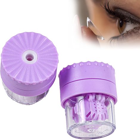 Nettoyeur de Lentilles Portable Manuel à Rotation pour Élimination des Protéines Violet (1/5)