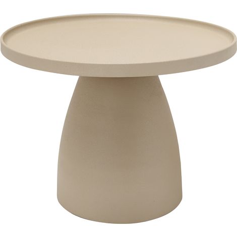 Table basse fixe ronde beige 51 cm – Métal texturé – Design contemporain – Élément décoratif moderne – Table Passion