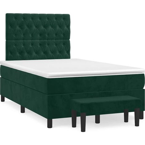 Maison Exclusive - Giroletto a Molle con Materasso Verde Scuro 120x200 cm Velluto (1/5)