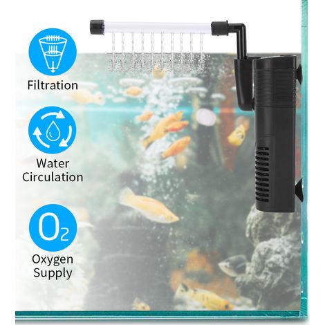 Filtre Intérieur Aquarium de 450L/h, Pompes et Filtres pour Aquarium d'eau Douce ou d'eau Salée (1/4)