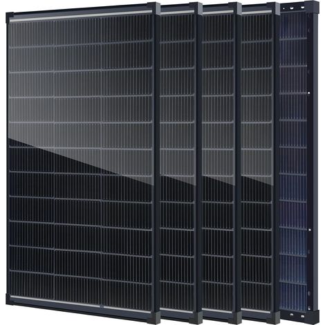 Panneau solaire 400W (4x100W) bifacial 12V, 16BB type N A+ module solaire monocristallin, IP68, 25% haute efficacité, pour 12V Batterie, camping-car, balcon, bateau, remorque (865x578mm) (1/5)
