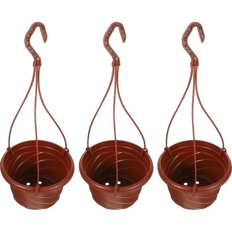 jojofuny Lot de 3 pots fleurs suspendus pour l'extérieur, en plastique souple texturé (1/5)