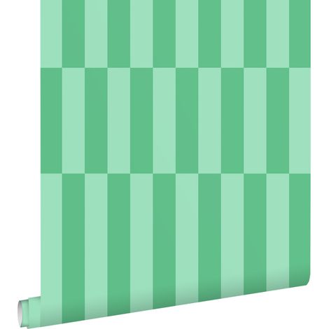 papier peint à rayures vert - ESTAhome (1/5)