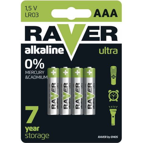 Raver 1,5V LR6 AAA Alkaline-Batterien, 4er-Set (1/5)