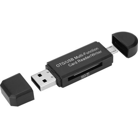 Lecteur de carte Micro SD et adaptateur de carte SD avec fonction OTG, permettant un transfert de données rapide universellement compatible avec les lecteurs de cartes USB conception multifonctionne (1/4)