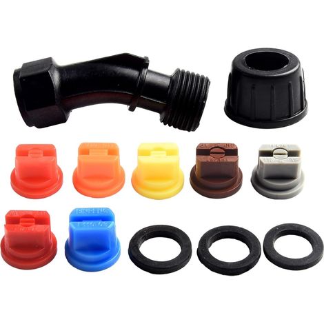 Lot de 6 buses pulvérisation assorties, embout plat pour ventilateur, buse en plastique à 110 degrés pulvérisateur dos et jardin sac - (1/5)