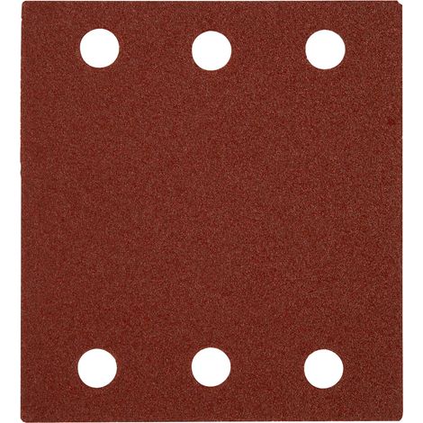 Kit de 12 feuilles de papier abrasif 102 x 114 mm (pour ponceuse vibrante, 12 x papier abrasif, 102 x 114 mm, 2 de chaque grain 40, 60, 80, 120, 180, 240, attaches autoagrippantes) (1/4)