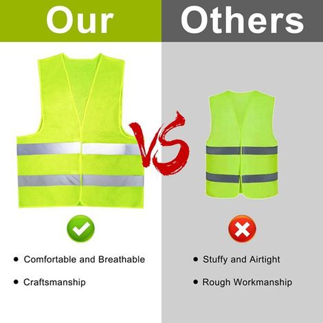5 colors: Fluorescent green Material: Fabric Cycling reflective vest Car safety vest Fluorescent (1/4)
