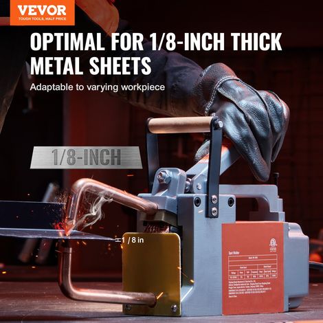 Soudeuse par points portable, épaisseur 3,2 mm, machine à souder par points, capacité d'entrée de 8 kVA, machine pointe de soudage pour tôle d'acier au carbone, acier inoxydable, tôle d'aluminium