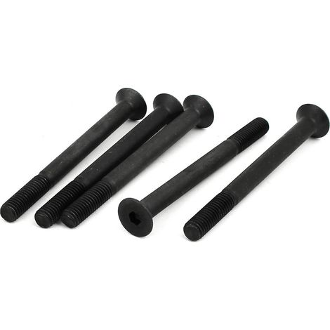 M8x90mm Grade 10,9 23mm Teilgewinde Flachkopf-Innensechskantschraube Schwarz 5st (1/5)