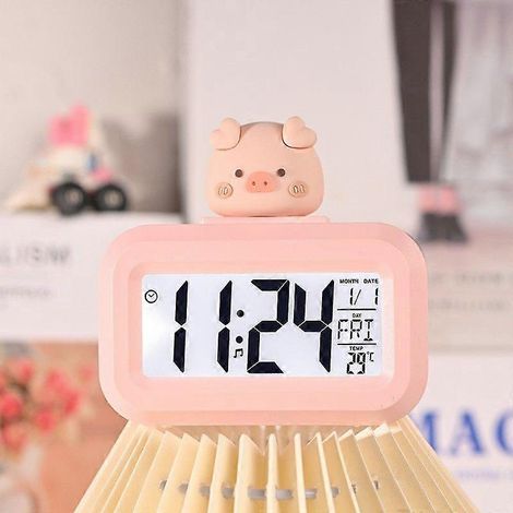 Ce réveil en forme de cochon, à la fois mignon et original, est idéal pour les étudiants, les résidences étudiantes et pour une utilisation au bureau. C'est un minuteur multifonctionnel à double usage (1/5)