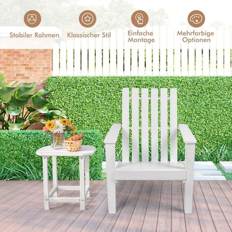 Silla adirondack silla adirondack de madera de acacia silla de jardin hasta 160 kg blanco