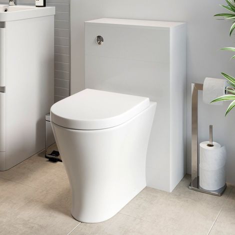 Modern Bathroom Toilet WC Concealed Cistern Unit ONLY White 500mm (1/4)