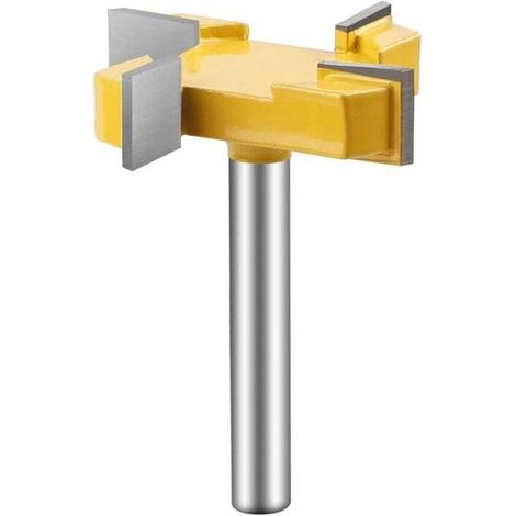 Fraise a Surfacer, Fraise à Rainurer, Fraise Defonceuse 8mm de Lame 1/4" Shank T, pour Portes, Tables, Étagères, Murs et plus (1/4)