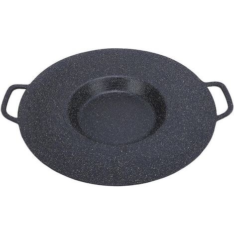 Poêle à griller ronde antiadhésive en alliage d'aluminium, idéale pour le camping et la cuisine à la maison. (1/4)