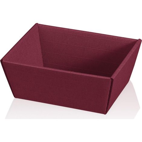 25 x Präsentkorb Geschenkkorb 195x145x100 mm offene Welle Rot Bordeaux (1/3)