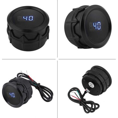 Jauge de Température d'eau, Jauge de Température pour de Numérique avec Capteur de Noir 2 Pouces 52 Mm Kit de de d'eau Numérique à LED Bleue pour la Plupart des Voitures et Moteurs (1/5)