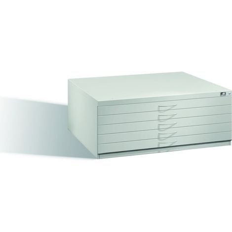 Classeur plat C+P pour formats jusqu'à DIN A1, 5 tiroirs, H420xL1100xP765mm façade gris clair corps gris clair gris clair (1/3)