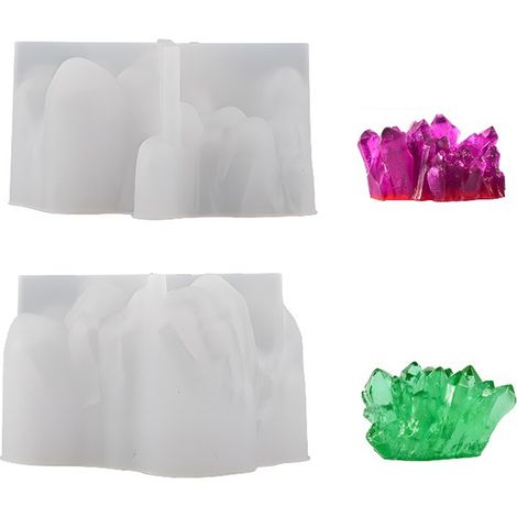 Moules en résine en forme de cristaux, moules en silicone de différentes tailles pour résine (1/5)