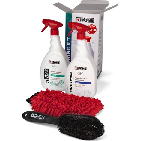 Kit de lavado para motocicletas Ipone Careline: champú y líquido para llantas de moto. (1/4)