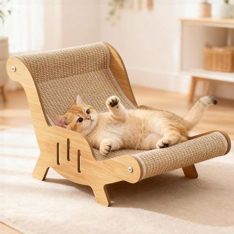 1 Chaise En Sisal Pour Chat, Grattoir Résistant, Lit Confortable 53x33cm, Pour Petits Animaux (1/5)