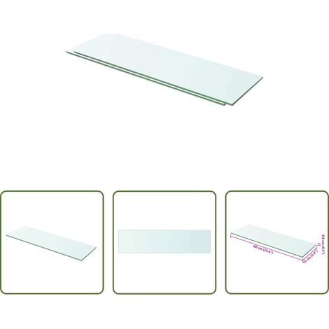 Wandregal - Regalböden 2 Stk. Glas Transparent 60x15 cm (1/5)