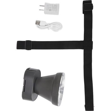 Lampe frontale rechargeable d'extérieur avec portée de 200 mètres et sangles souples, idéale pour le camping et la pêche. Prise US 100-240 V. (1/5)