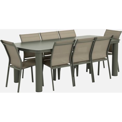 Set tavolo da giardino in alluminio con 8 sedie