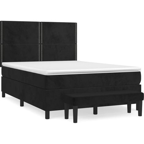 Maison Exclusive - Boxspringbett mit Matratze Schwarz 140x200 cm (1/5)