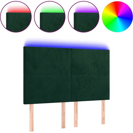 Maison Exclusive - Cabecero con luces LED terciopelo verde oscuro (1/5)