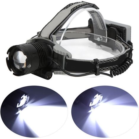 Lampe frontale XHP70, lampe frontale à chargement USB, lampe dure avec bandeau, affichage numérique, zoom,DUBUNS (1/5)