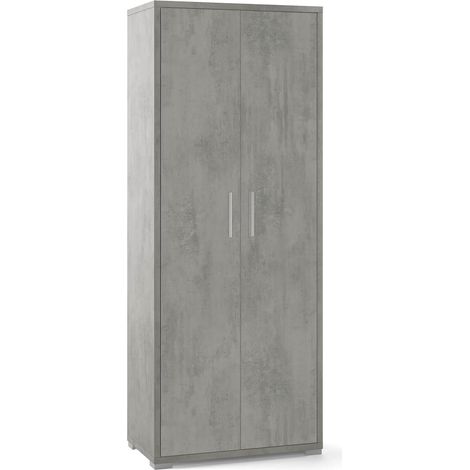 Mobile 2 Ante con Ripiani Colore Grigio Cemento cm 71x41x h. 182 (1/5)