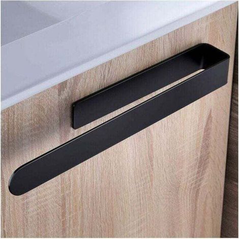 Porte Serviette Salle de Bain Noir Barre de , XU,Serviette en Acier Inoxydable Porte-Serviette Adhesif, 37cm - KZQ (1/4)