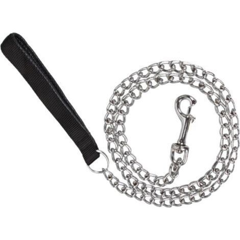 Laisse pour chien 120 cm, anti-morsure, laisse en fer anti-morsure avec poignée, largeur de chaîne 0,3 cm (1/4)