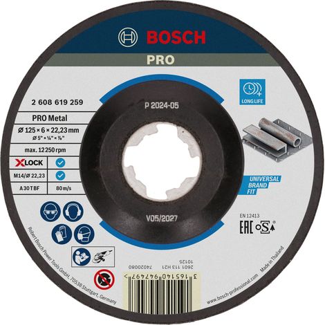 Bosch PRO Metal X-Lock Schleifscheibe, 125 x 6 x 22.23 mm, oSa