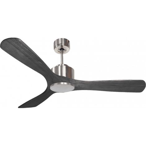 Modulo de KlassFan - Super destratificateur et ventilateur DC 132 cm Chrome pales bois noir sans Lumière  25 à 40 m²