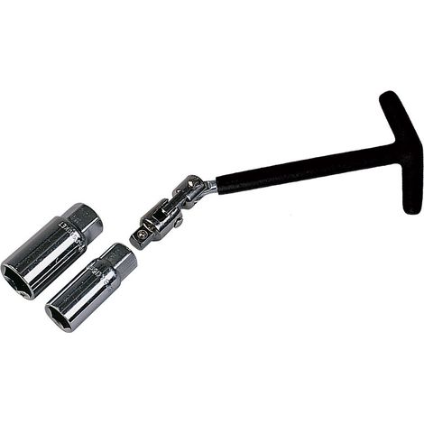 Clé à bougie à cardan et 2 douilles 16 et 21 mm