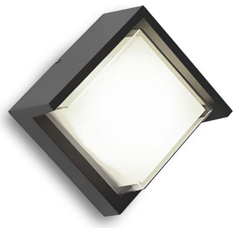 Applique murale d'extérieur LED 12 W/Boîtier en aluminium Étanche IP65 Convient pour l'intérieur et l'extérieur Blanc Chaud 16cm