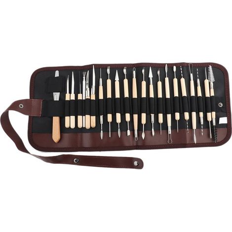 Kit de 22 outils professionnels pour sculpture sur bois, métal et argile