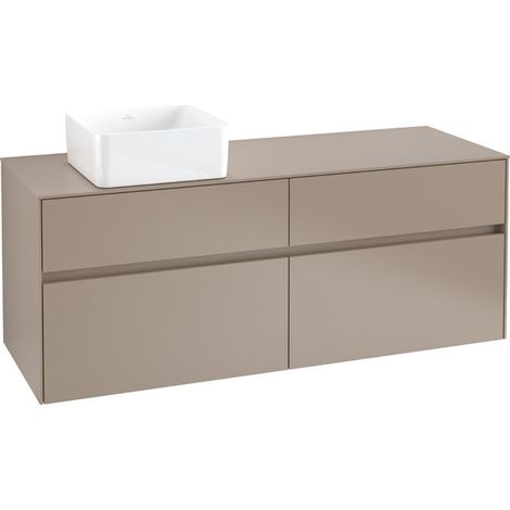 Meuble vasque COLLARO 1400 x 548 x 500 mm, blanc brillant