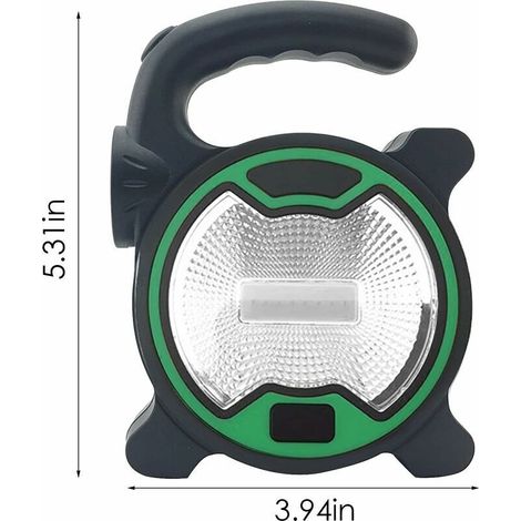 Faro LED portatile per esterni, illuminazione di emergenza, illuminazione per tende, faretto per riparazioni auto, campeggio, viaggi, pesca e illuminazione di cantieri edili (verde) (1/4)