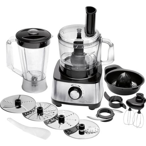 Robot culinaire multifonction 1200W – Bol 1,75L – 11 accessoires en inox – Contrôle de vitesse réglable – Fonction Turbo – Proficook (1/10)