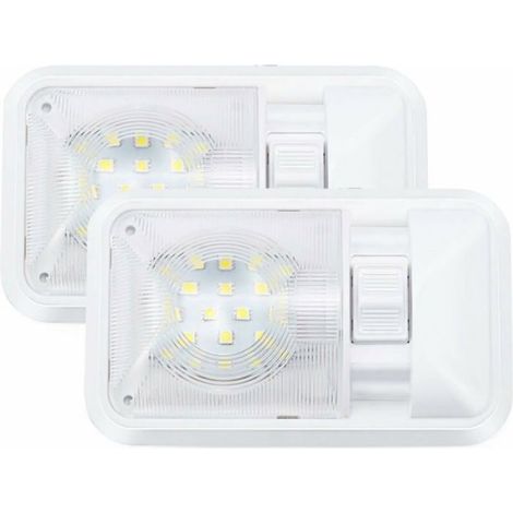 Plafonnier LED - 12 V - 280 Lm - Pour Remorque Camping-Car Bateau - Interrupteur Intégré - Lot De 2