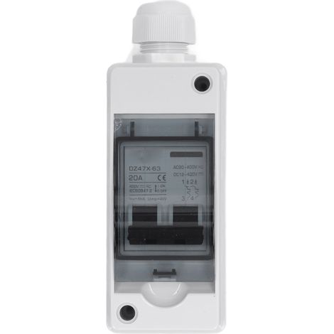 Miniatur-Gleichstrom-Leistungsschalter 2P 20A 12V-400V DC, 90-400V AC, wasserdichter Trennschalter IP65 für Solar-Photovoltaiksysteme (1/5)