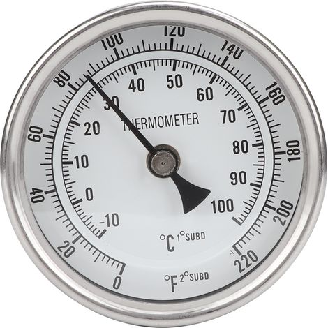 1/2" NPT Thermomètre à cadran en acier inoxydable pour brasserie, indicateur métal de cuve de bière (1/5)