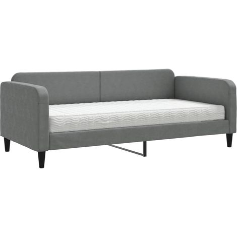Maison Exclusive - Divano Letto con Materasso Grigio Scuro 90x190 cm in Tessuto (1/5)