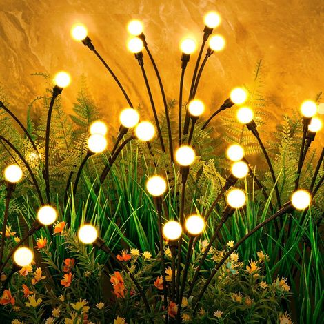 Luci solari da esterno (confezione da 4, 32 LED), luci solari da giardino, decorazioni per esterni, decorazioni per patio, lucciole, lampadine grandi, regali unici per donne, regali per la nonna