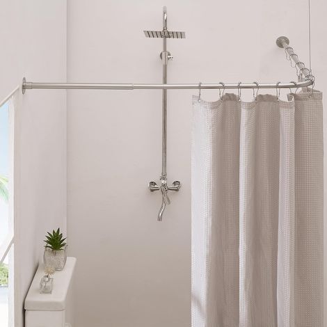 Barre de Douche Angle en L, Réglable [100-174 cm] x [140-214 cm]