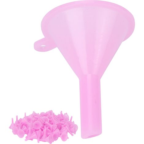 100 Pièces Mini Filtre à Entonnoir en Plastique pour Huiles Essentielles, Sérums et Soins Visage Rose (1/5)