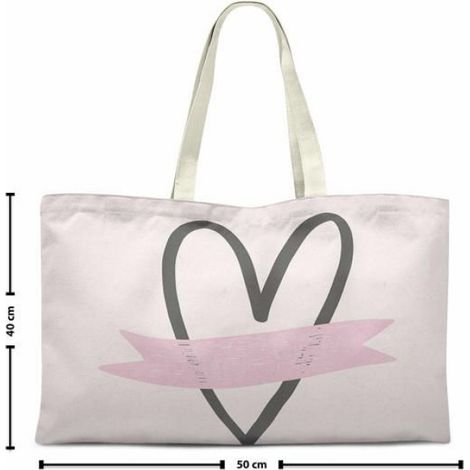 Sac Shopping - Coton - Rose - 70x50 cm - Anses 30 cm - 1 Pièce (1/2)